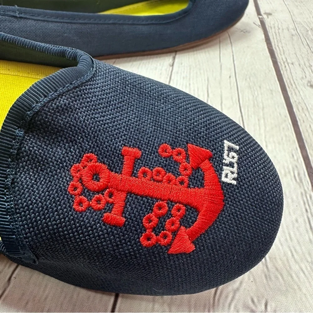 Ralph Lauren Blue and Red Flats with embroidered anchor sz 5 youth kids EU 37